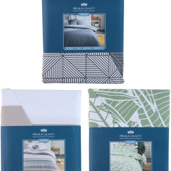 Duvet cover 240x220cm 3ass