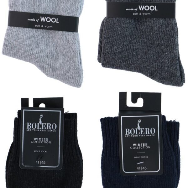 Socks men 41/45 wool 4ass