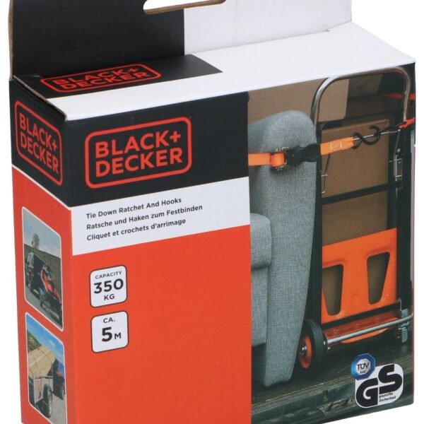 Black+Decker Tie down ratchet and hooks 350kg 5m
