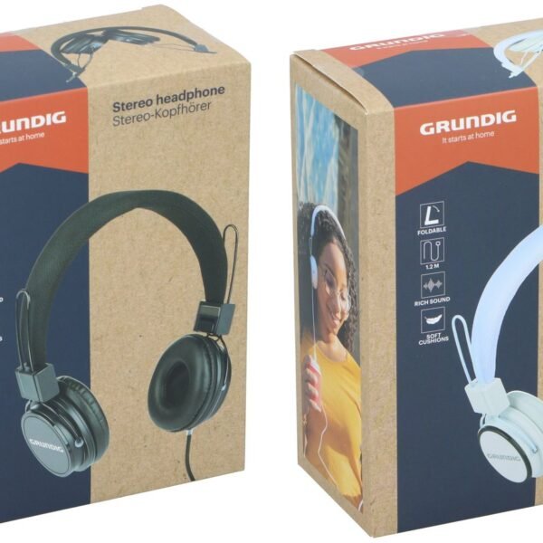 Grundig Foldable Headphone Black/White 2ass