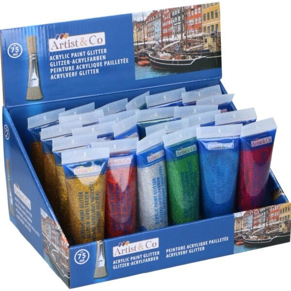 Artico Paint Glitter 75ml 6as