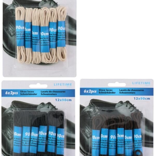 Lifetime Shoelaces 6pairs 90cm PES